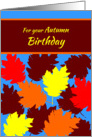 Autumn Birthday Season Specific Falling Colorful Leaves card