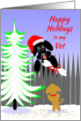 Veterinarian Christmas Happy Holidays Dog Santa with Bone card