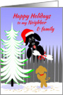 Neighbor And Family Christmas Happy Holidays Dog Santa with Bone card