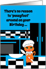 Birthday Dad Humor Cute Kitty Cat Chef card