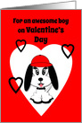 Godson Valentine’s Day Cute Dog with Red Baseball Cap card