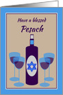 Passover From Our Home Kosher Wine and Four Glasses card