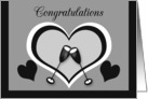 Anniversary Congratulations Toasting Champagne Glasses with Hearts card