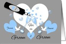 Gay Wedding Custom Name Champagne, Hearts, Bubbles, Doves card