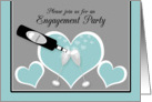 Invitation Engagement Party Champagne Toast and Hearts card