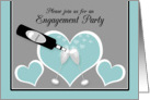 Invitation Gay Engagement Party Champagne Toast and Hearts card