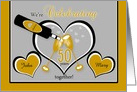 Invitation 50th Custom Anniversary Champagne Toast and Hearts card