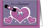 Announcement Engagement Lesbian Champagne Toast and Hearts card