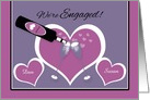Announcement Engagement Custom Champagne Toast and Hearts card