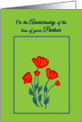 Remembrance Death Anniversary for Partner Beautiful Red Poppy Flowers card