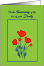 Remembrance Death Anniversary for Loss of Family Beautiful Red Poppy Flowers card