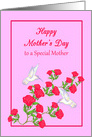 Mom Mother’s Day White Hummingbirds and Red Roses card