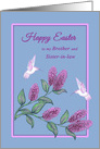 Easter for Brother and Wife White Hummingbirds on Lilac Tree Branch card