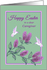 Caregiver Easter White Hummingbirds on Lilac Tree Branch card