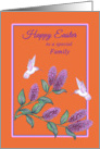 Easter for Family White Hummingbirds on Lilac Tree card