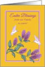 Easter from our Family White Hummingbirds on Lilac Tree card