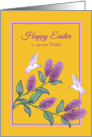 Easter for Twins White Hummingbirds on Lilac Tree card
