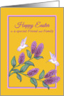 Easter for Friend and Family White Hummingbirds on Lilac Tree card