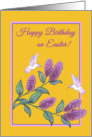 Easter Birthday White Hummingbirds on Lilac Tree card