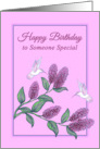 Birthday From All White Hummingbirds on Lilac Tree Branch card