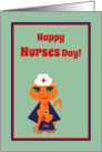 Nurses Day for Co-worker Cute Kitty Cat Nurse with Cap and Bag card