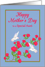 Mother’s Day Aunt White Hummingbirds and Pink Roses card