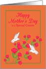 Mother’s Day Cousin White Hummingbirds and Pink Roses card