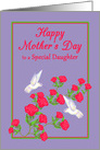 Daughter Mother’s Day White Hummingbirds and Pink Roses card