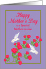 Mother-in-law Mothers Day White Hummingbirds and Pink Roses card