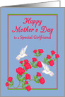 Girlfriend Mother’s Day White Hummingbirds and Pink Roses card