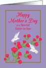 Sister in law Mother’s Day White Hummingbirds and Pink Roses card