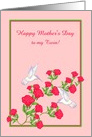 Twins Mother’s Day Custom Relation Hummingbirds and Pink Roses card