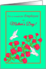 Employee Mother’s Day White Hummingbirds and Pink Roses card