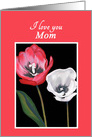Mom Mother’s Day Handpainted Tulip Flowers Print card