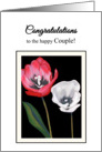 Congratulations Engagement Tulips Side by Side Print card