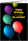 Birthday for Co-workerColorful Floating Balloons on Black card