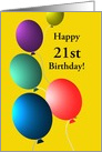 Custom Birthday for Age Specific Colorful Floating Balloons card