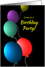 Invitation for Birthday Party Colorful Floating Balloons card