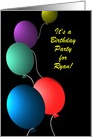 Invitation Birthday Custom Name Colorful Floating Balloons card