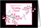 Invitation Bridal Shower Cherry Blossoms Hummingbirds card