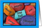 Father’s Day for Step Father Colorful Painted Rocks card