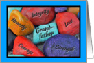 Father’s Day for Grandfather Colorful Painted Rocks card