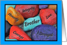 Brother Father’s Day Colorful Painted Rocks card