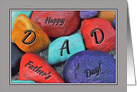 Dad Father’s Day Colorful Painted Rocks card