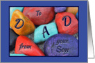 Birthday for Father from Son Colorful Painted Rocks card