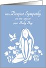 Miscarriage Sympathy White Silhouetted Girl with Poppies and Dove card