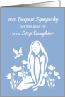 Sympathy for Step Daughter White Silhouetted Girl w Poppies card