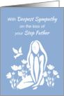 Sympathy for Step Father White Silhouetted Girl w Poppies card