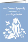 Sympathy for Step Mother White Silhouetted Girl w Poppies card