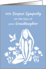 Sympathy for Granddaughter White Silhouetted Girl w Poppies card